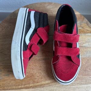 Vans Sk8te Mid Reissue Red & Chambray Black Sneakers boys sz: 1